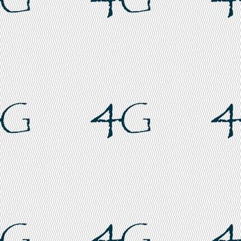 4G sign icon. Mobile telecommunications technology symbol. Seamless abstract background with geometric shapes. illustration