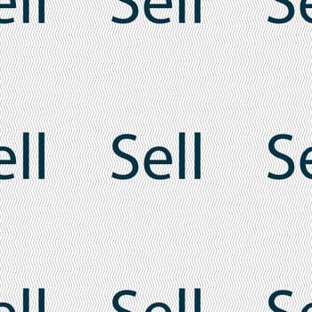 Sell sign icon. Contributor earnings button. Seamless abstract background with geometric shapes. illustration