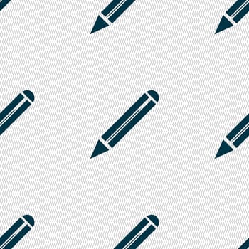 Pencil sign icon. Edit content button. Seamless abstract background with geometric shapes. illustration