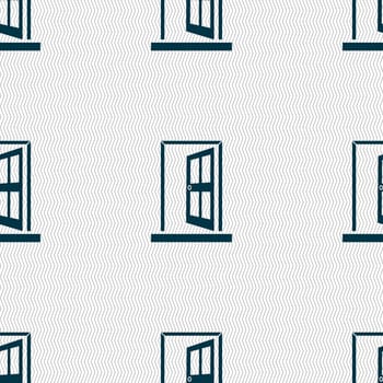 Door, Enter or exit icon sign. Seamless abstract background with geometric shapes. illustration