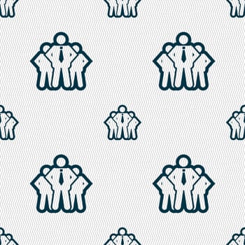 business team icon sign. Seamless pattern with geometric texture. illustration