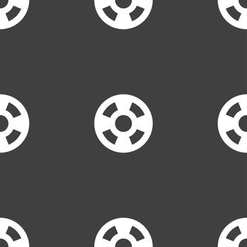 film icon sign. Seamless pattern on a gray background. illustration