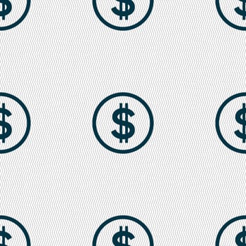 Dollar icon sign. Seamless abstract background with geometric shapes. illustration