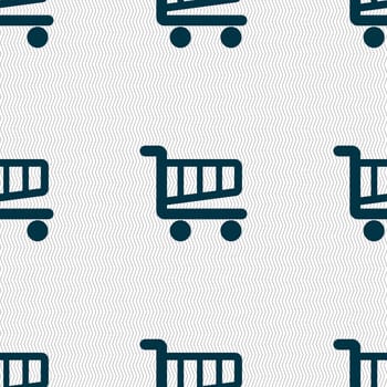 Shopping Cart sign icon. Online buying button. Seamless abstract background with geometric shapes. illustration