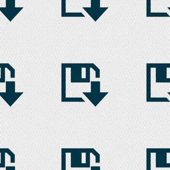 floppy icon. Flat modern design. Seamless abstract background with geometric shapes. illustration