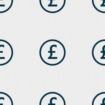 Pound sterling icon sign. Seamless abstract background with geometric shapes. illustration