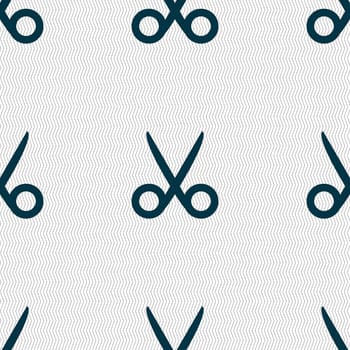 Scissors hairdresser sign icon. Tailor symbol. Seamless abstract background with geometric shapes. illustration