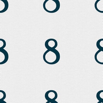 number Eight icon sign. Seamless abstract background with geometric shapes. illustration