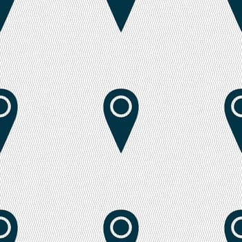 Map pointer icon sign. Seamless abstract background with geometric shapes. illustration