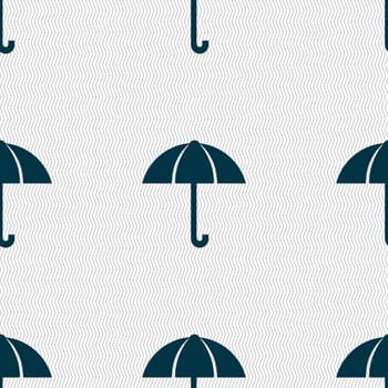 Umbrella sign icon. Rain protection symbol. Seamless abstract background with geometric shapes. illustration