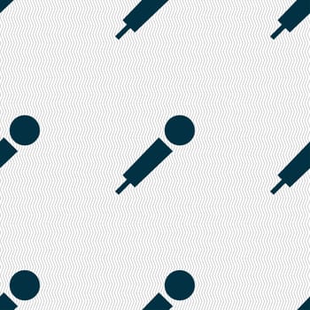 microphone icon sign. Seamless pattern with geometric texture. illustration