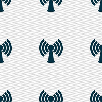 Wi-fi, internet icon sign. Seamless pattern with geometric texture. illustration