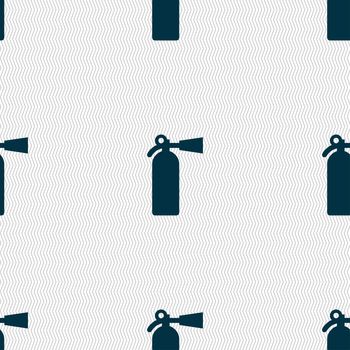 fire extinguisher icon sign. Seamless pattern with geometric texture. illustration