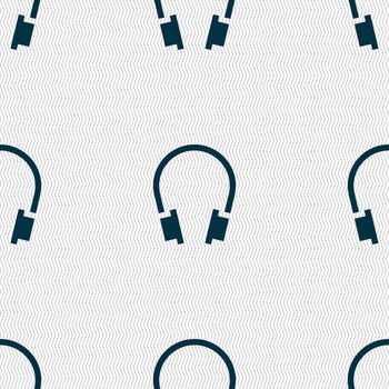 headsets icon sign. Seamless pattern with geometric texture. illustration