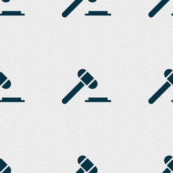 judge hammer icon. Seamless abstract background with geometric shapes. illustration