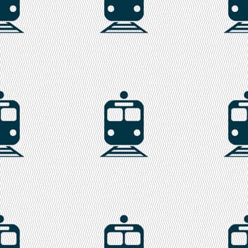 train icon sign. Seamless pattern with geometric texture. illustration
