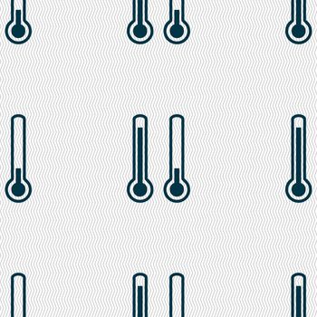 thermometer temperature icon sign. Seamless pattern with geometric texture. illustration