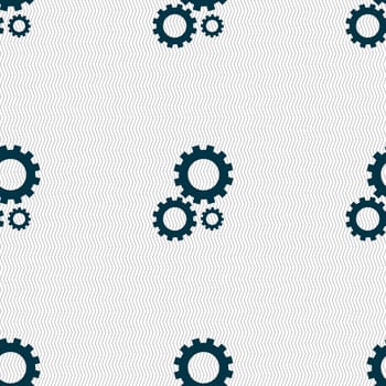 Cog settings sign icon. Cogwheel gear mechanism symbol. Seamless abstract background with geometric shapes. illustration