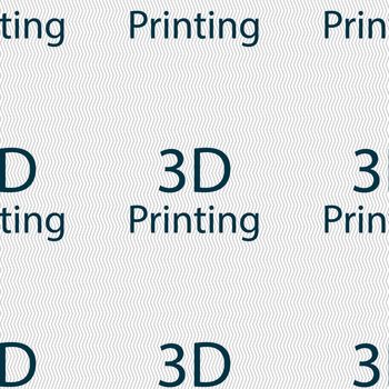 3D Print sign icon. 3d-Printing symbol. Seamless abstract background with geometric shapes. illustration