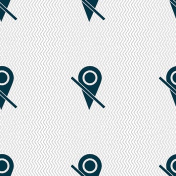 Map pointer icon sign. Seamless abstract background with geometric shapes. illustration