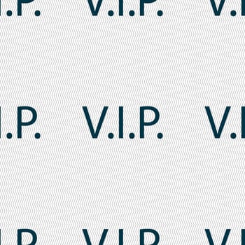 Vip sign icon. Membership symbol. Very important person. Seamless abstract background with geometric shapes. illustration