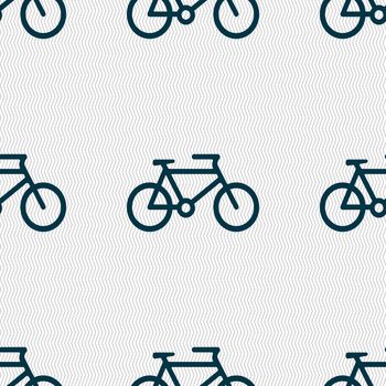 bike icon sign. Seamless pattern with geometric texture. illustration