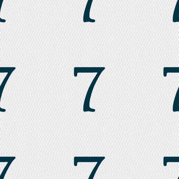 number seven icon sign. Seamless abstract background with geometric shapes. illustration