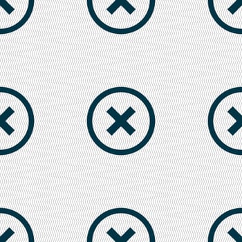 Cancel icon. no sign. Seamless abstract background with geometric shapes. illustration