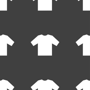 t-shirt icon sign. Seamless pattern on a gray background. illustration