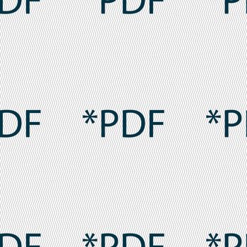 PDF file document icon. Download pdf button. PDF file extension symbol. Seamless abstract background with geometric shapes. illustration