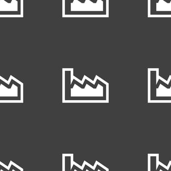 Chart icon sign. Seamless pattern on a gray background. illustration