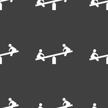 swing icon sign. Seamless pattern on a gray background. illustration