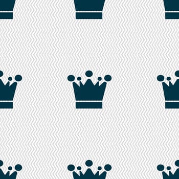 Crown icon sign. Seamless abstract background with geometric shapes. illustration