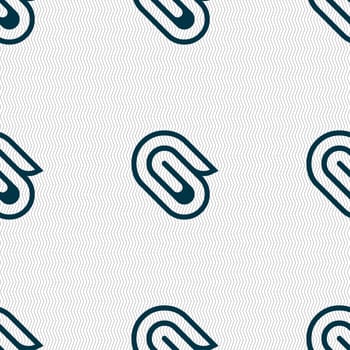 paper clip icon sign. Seamless pattern with geometric texture. illustration