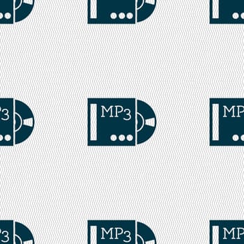 mp3 player icon sign. Seamless abstract background with geometric shapes. illustration