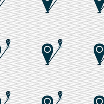 Map pointer icon sign. Seamless abstract background with geometric shapes. illustration