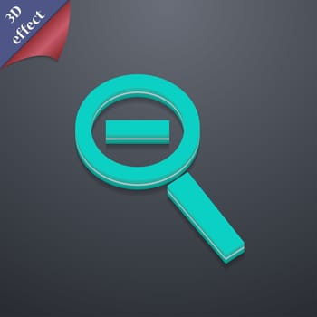 Magnifier glass, Zoom tool icon symbol. 3D style. Trendy, modern design with space for your text illustration. Rastrized copy