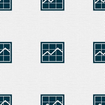 Chart icon sign. Seamless pattern with geometric texture. illustration