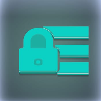 Lock, login icon symbol. 3D style. Trendy, modern design with space for your text illustration. Raster version