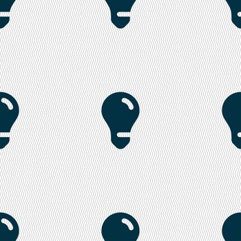 light bulb, idea icon sign. Seamless pattern with geometric texture. illustration