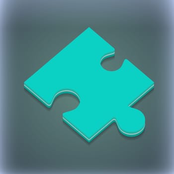 Puzzle piece icon symbol. 3D style. Trendy, modern design with space for your text illustration. Raster version