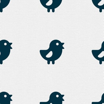 chicken, Bird icon sign. Seamless pattern with geometric texture. illustration