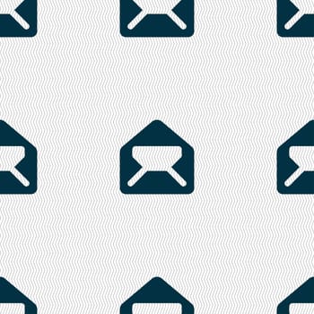 Mail, envelope, letter icon sign. Seamless pattern with geometric texture. illustration