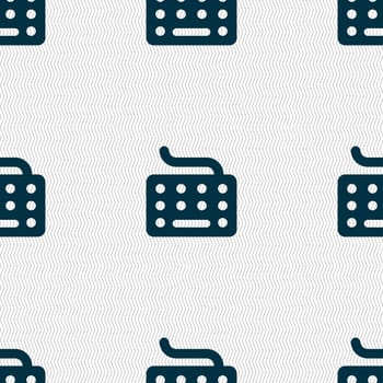 keyboard icon sign. Seamless pattern with geometric texture. illustration