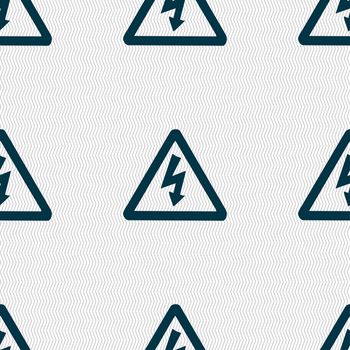 voltage icon sign. Seamless pattern with geometric texture. illustration