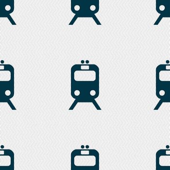 train icon sign. Seamless pattern with geometric texture. illustration