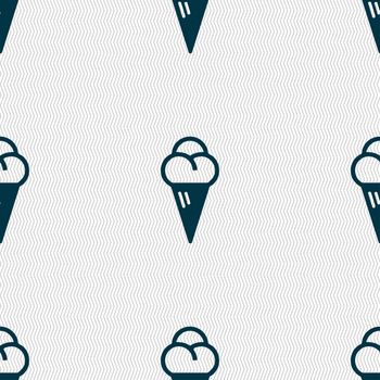 ice cream icon sign. Seamless pattern with geometric texture. illustration