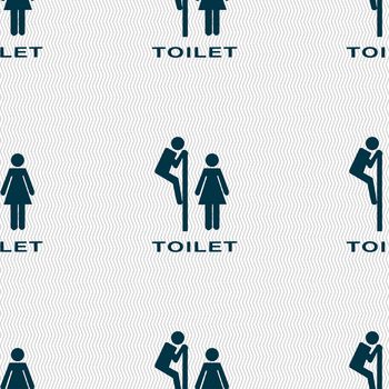 toilet icon sign. Seamless pattern with geometric texture. illustration