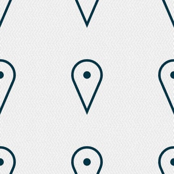 map poiner icon sign. Seamless pattern with geometric texture. illustration