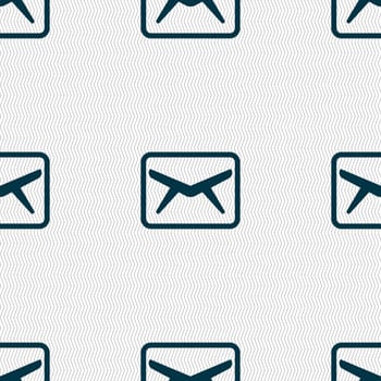 Mail, Envelope, Message icon sign. Seamless pattern with geometric texture. illustration